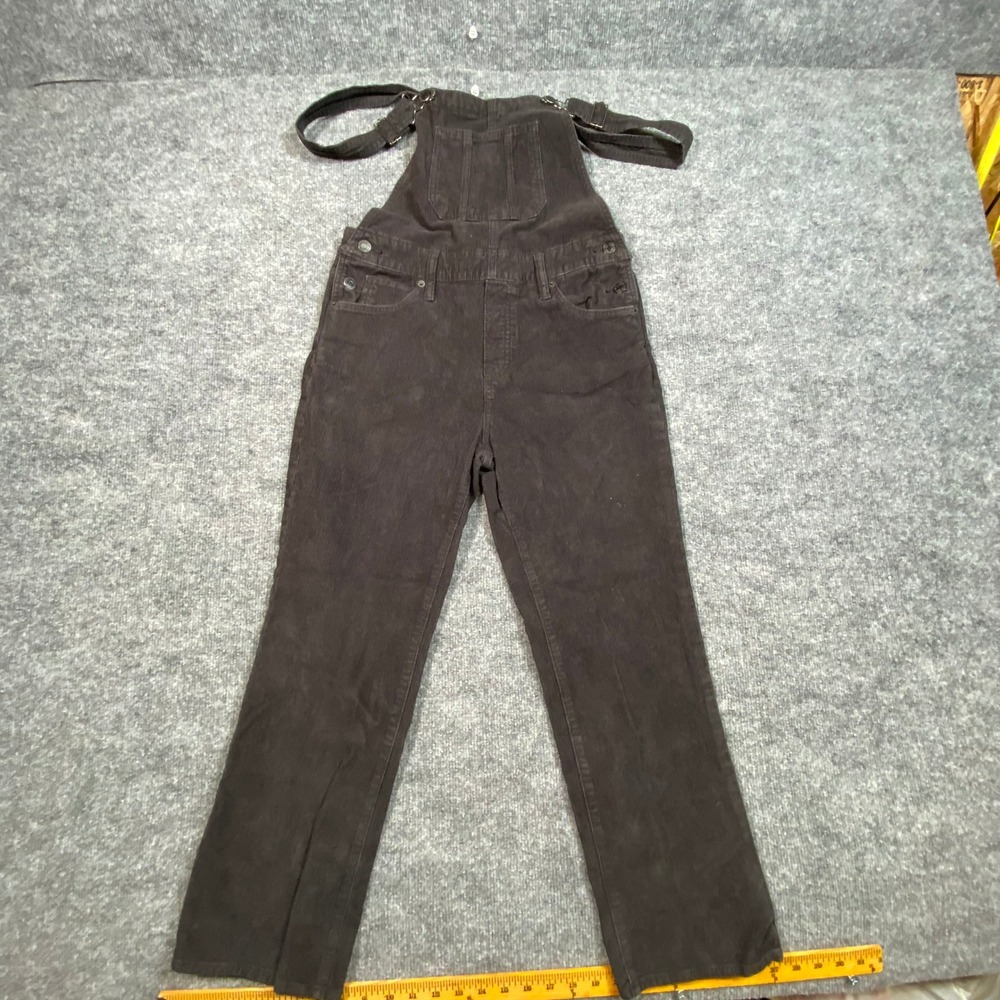 Lucky Brand Womens Gray Corduroy Bib Overalls Straight Leg XS Charcoal